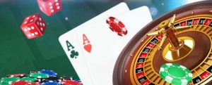 assorted casino games inlcuding blackjack, roulette, and craps