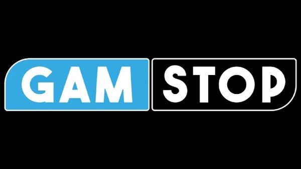 The GAMSTOP logo in blue and white on a black background.