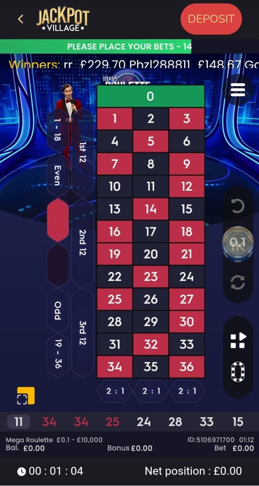 Live Dealer Software Interface