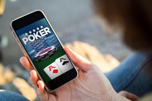 Mobile poker displayed on an iOS device.