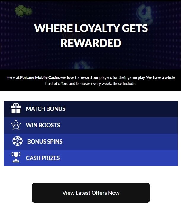 Fortune Mobile Casino loyalty program