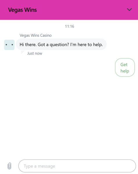 vegas wins casino customer service bot